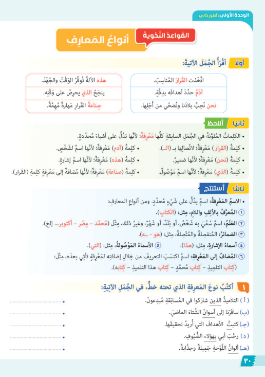 انواع المعارف